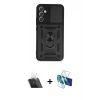 MARSİLYAN™- Galaxy A54 5G Kılıf Ahenk Klasik - Siyah 3D Antistatik Seramik Nano Ekran Koruyucu + Kamera Lens Koruma Cam - SF