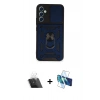 MARSİLYAN™- Galaxy A54 5G Kılıf Ahenk Klasik - Siyah 3D Antistatik Seramik Nano Ekran Koruyucu + Kamera Lens Koruma Cam - SF