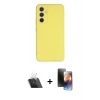 MARSİLYAN™- Galaxy A54 5G Kılıf Ahenk Serisi - Siyah 3D Antistatik Mat Seramik Nano Ekran Koruyucu + Kamera Lens Koruma Cam - SF