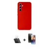 MARSİLYAN™- Galaxy A54 5G Kılıf Ahenk Serisi - Siyah 3D Antistatik Mat Seramik Nano Ekran Koruyucu + Kamera Lens Koruma Cam - SF