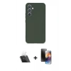 MARSİLYAN™- Galaxy A54 5G Kılıf Ahenk Serisi - Siyah 3D Antistatik Mat Seramik Nano Ekran Koruyucu + Kamera Lens Koruma Cam - SF
