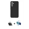 MARSİLYAN™- Galaxy A54 5G Kılıf Ahenk Serisi - Siyah 3D Antistatik Seramik Nano Ekran Koruyucu + Kamera Lens Koruma Cam - SF