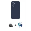 MARSİLYAN™- Galaxy A54 5G Kılıf Ahenk Serisi - Siyah 3D Antistatik Seramik Nano Ekran Koruyucu + Kamera Lens Koruma Cam - SF