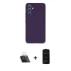 MARSİLYAN™- Galaxy A54 5G Kılıf Ahenk Serisi - Siyah 6D Antistatik Mat Seramik Hayalet Nano Ekran Koruyucu + Kamera Lens Koruma Cam - SF