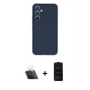 MARSİLYAN™- Galaxy A54 5G Kılıf Ahenk Serisi - Siyah 6D Antistatik Mat Seramik Hayalet Nano Ekran Koruyucu + Kamera Lens Koruma Cam - SF