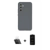MARSİLYAN™- Galaxy A54 5G Kılıf Ahenk Serisi - Siyah 6D Antistatik Mat Seramik Hayalet Nano Ekran Koruyucu + Kamera Lens Koruma Cam - SF