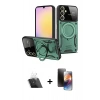 MARSİLYAN™- Galaxy A54 5G Kılıf Kıvılcım Modern Serisi - Siyah 3D Antistatik Mat Seramik Nano Ekran Koruyucu + Kamera Lens Koruma Cam - SF