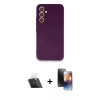 MARSİLYAN™- Galaxy A54 5G Kılıf Kozmos Yansıma Özel Seri - Siyah 3D Antistatik Mat Seramik Nano Ekran Koruyucu + Kamera Lens Koruma Cam - SF