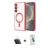 MARSİLYAN™- Galaxy A54 5G Kılıf Nova Işık Özel Seri - Şeffaf Pasifik Cam Ekran Koruyucu + Kamera Lens Koruma Cam - SF
