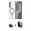 MARSİLYAN™- Galaxy A54 5G Kılıf Nova Işık Özel Seri - Siyah 3D Antistatik Mat Seramik Nano Ekran Koruyucu + Kamera Lens Koruma Cam - SF
