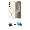 MARSİLYAN™- Galaxy A54 5G Kılıf Nova Işık Özel Seri - Siyah 3D Antistatik Seramik Nano Ekran Koruyucu + Kamera Lens Koruma Cam - SF