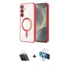 MARSİLYAN™- Galaxy A54 5G Kılıf Nova Işık Özel Seri - Siyah 3D Antistatik Seramik Nano Ekran Koruyucu + Kamera Lens Koruma Cam - SF