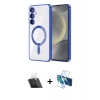 MARSİLYAN™- Galaxy A54 5G Kılıf Nova Işık Özel Seri - Siyah 3D Antistatik Seramik Nano Ekran Koruyucu + Kamera Lens Koruma Cam - SF