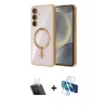MARSİLYAN™- Galaxy A54 5G Kılıf Nova Işık Özel Seri - Siyah 3D Antistatik Seramik Nano Ekran Koruyucu + Kamera Lens Koruma Cam - SF