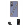MARSİLYAN™- Galaxy A54 5G Kılıf Nova Işık Prime - Siyah 3D Antistatik Hayalet Cam Ekran Koruyucu + Kamera Lens Koruma Cam - SF