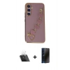 MARSİLYAN™- Galaxy A54 5G Kılıf Nova Işık Prime - Siyah 3D Antistatik Hayalet Cam Ekran Koruyucu + Kamera Lens Koruma Cam - SF