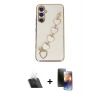 MARSİLYAN™- Galaxy A54 5G Kılıf Nova Işık Prime - Siyah 3D Antistatik Mat Seramik Nano Ekran Koruyucu + Kamera Lens Koruma Cam - SF