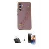 MARSİLYAN™- Galaxy A54 5G Kılıf Nova Işık Prime - Siyah 3D Antistatik Mat Seramik Nano Ekran Koruyucu + Kamera Lens Koruma Cam - SF