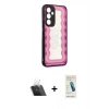 MARSİLYAN™- Galaxy A54 5G Kılıf Odak Klasik Serisi - Şeffaf Pasifik Cam Ekran Koruyucu + Kamera Lens Koruma Cam - SF