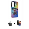 MARSİLYAN™- Galaxy A54 5G Kılıf Siluet Çizgi Koleksiyonu - Siyah 3D Antistatik Mat Seramik Nano Ekran Koruyucu + Kamera Lens Koruma Cam - SF
