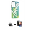 MARSİLYAN™- Galaxy A54 5G Kılıf Siluet Çizgi Koleksiyonu - Siyah 3D Antistatik Mat Seramik Nano Ekran Koruyucu + Kamera Lens Koruma Cam - SF