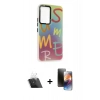 MARSİLYAN™- Galaxy A54 5G Kılıf Siluet Çizgi Koleksiyonu - Siyah 3D Antistatik Mat Seramik Nano Ekran Koruyucu + Kamera Lens Koruma Cam - SF