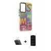 MARSİLYAN™- Galaxy A54 5G Kılıf Siluet Çizgi Koleksiyonu - Siyah 6D Antistatik Mat Seramik Hayalet Nano Ekran Koruyucu + Kamera Lens Koruma Cam - SF