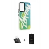 MARSİLYAN™- Galaxy A54 5G Kılıf Siluet Çizgi Koleksiyonu - Siyah 6D Antistatik Mat Seramik Hayalet Nano Ekran Koruyucu + Kamera Lens Koruma Cam - SF
