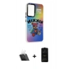 MARSİLYAN™- Galaxy A54 5G Kılıf Siluet Çizgi Koleksiyonu - Siyah 6D Antistatik Mat Seramik Hayalet Nano Ekran Koruyucu + Kamera Lens Koruma Cam - SF