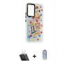 MARSİLYAN™- Galaxy A54 5G Kılıf Siluet Çizgi Koleksiyonu - Siyah Joko Magic 5D Cam + Şeffaf Kamera Lens Koruma Cam