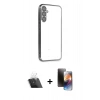 MARSİLYAN™- Galaxy A54 5G Kılıf Vadi Minimal - Siyah 3D Antistatik Mat Seramik Nano Ekran Koruyucu + Şeffaf Kamera Lens Koruma Cam