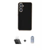 MARSİLYAN™- Galaxy A54 5G Kılıf Yankı Serisi - Siyah Joko Magic 5D Cam + Kamera Lens Koruma Cam - SF