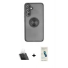 MARSİLYAN™- Galaxy A54 5G Kılıf Yörünge Çizgi - Şeffaf Pasifik Cam Ekran Koruyucu + Kamera Lens Koruma Cam - SF