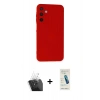 MARSİLYAN™- Galaxy A55 5G Kılıf Ahenk Serisi - Şeffaf Pasifik Cam Ekran Koruyucu + Kamera Lens Koruma Cam - SF