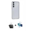 MARSİLYAN™- Galaxy A55 5G Kılıf Atlas Minimal Prime - Siyah 3D Antistatik Cam Ekran Koruyucu + Kamera Lens Koruma Cam - SF