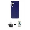 MARSİLYAN™- Galaxy A55 5G Kılıf Doruk Klasik Özel Seri - Şeffaf Pasifik Cam Ekran Koruyucu + Kamera Lens Koruma Cam - SF