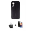 MARSİLYAN™- Galaxy A55 5G Kılıf Doruk Klasik Özel Seri - Siyah 3D Antistatik Mat Seramik Nano Ekran Koruyucu + Kamera Lens Koruma Cam - SF