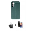 MARSİLYAN™- Galaxy A55 5G Kılıf Doruk Klasik Özel Seri - Siyah 3D Antistatik Mat Seramik Nano Ekran Koruyucu + Kamera Lens Koruma Cam - SF