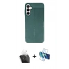 MARSİLYAN™- Galaxy A55 5G Kılıf Doruk Klasik Özel Seri - Siyah 3D Antistatik Seramik Nano Ekran Koruyucu + Kamera Lens Koruma Cam - SF