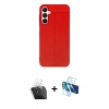 MARSİLYAN™- Galaxy A55 5G Kılıf Doruk Klasik Özel Seri - Siyah 3D Antistatik Seramik Nano Ekran Koruyucu + Kamera Lens Koruma Cam - SF