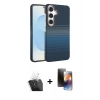 MARSİLYAN™- Galaxy A55 5G Kılıf Doruk Serisi - Siyah 3D Antistatik Mat Seramik Nano Ekran Koruyucu + Kamera Lens Koruma Cam - SF