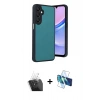 MARSİLYAN™- Galaxy A55 5G Kılıf Kıvılcım Işık Serisi - Siyah 3D Antistatik Cam Ekran Koruyucu + Kamera Lens Koruma Cam - SF