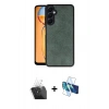 MARSİLYAN™- Galaxy A55 5G Kılıf Kıvılcım Işık Serisi - Siyah 3D Antistatik Cam Ekran Koruyucu + Kamera Lens Koruma Cam - SF