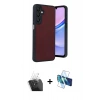 MARSİLYAN™- Galaxy A55 5G Kılıf Kıvılcım Işık Serisi - Siyah 3D Antistatik Cam Ekran Koruyucu + Kamera Lens Koruma Cam - SF