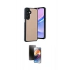 MARSİLYAN™- Galaxy A55 5G Kılıf Kıvılcım Işık Serisi - Siyah 3D Antistatik Mat Seramik Nano Ekran Koruyucu