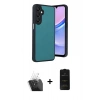 MARSİLYAN™- Galaxy A55 5G Kılıf Kıvılcım Işık Serisi - Siyah 6D Antistatik Mat Seramik Hayalet Nano Ekran Koruyucu + Kamera Lens Koruma Cam - SF