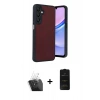 MARSİLYAN™- Galaxy A55 5G Kılıf Kıvılcım Işık Serisi - Siyah 6D Antistatik Mat Seramik Hayalet Nano Ekran Koruyucu + Kamera Lens Koruma Cam - SF