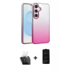 MARSİLYAN™- Galaxy A55 5G Kılıf Kıvılcım Minimal Özel Seri - Siyah 6D Antistatik Mat Seramik Hayalet Nano Ekran Koruyucu + Kamera Lens Koruma Cam - SF