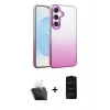 MARSİLYAN™- Galaxy A55 5G Kılıf Kıvılcım Minimal Özel Seri - Siyah 6D Antistatik Mat Seramik Hayalet Nano Ekran Koruyucu + Kamera Lens Koruma Cam - SF