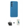 MARSİLYAN™- Galaxy A55 5G Kılıf Kozmos Yansıma Özel Seri - Şeffaf Pasifik Cam Ekran Koruyucu + Kamera Lens Koruma Cam - SF